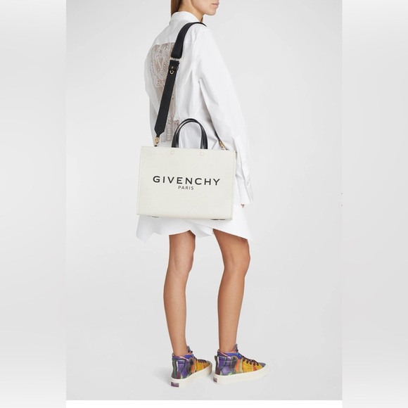 Givenchy Cream and Black Canvas Tote - Picture 1 of 12